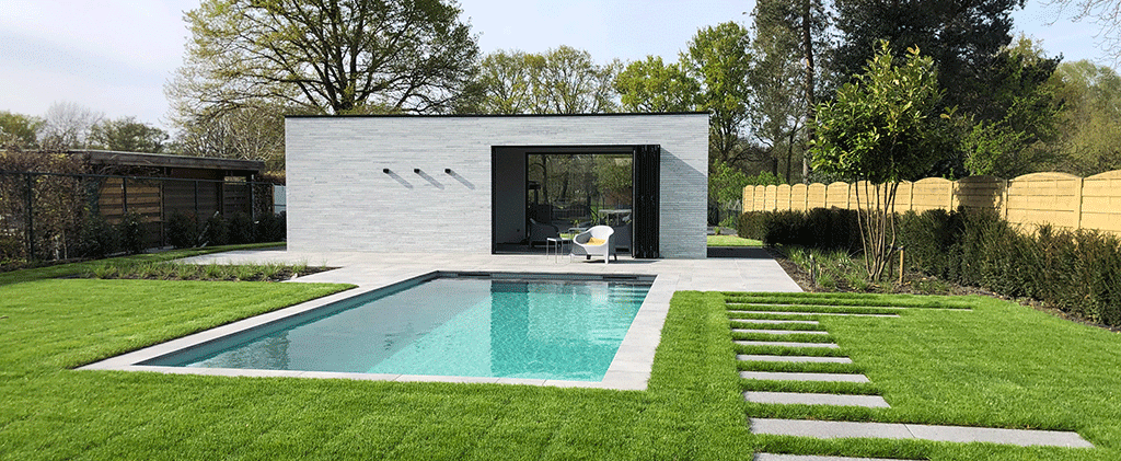 Tuinaanleg met zwembad