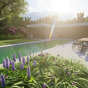 Tuinontwerp met zwembad